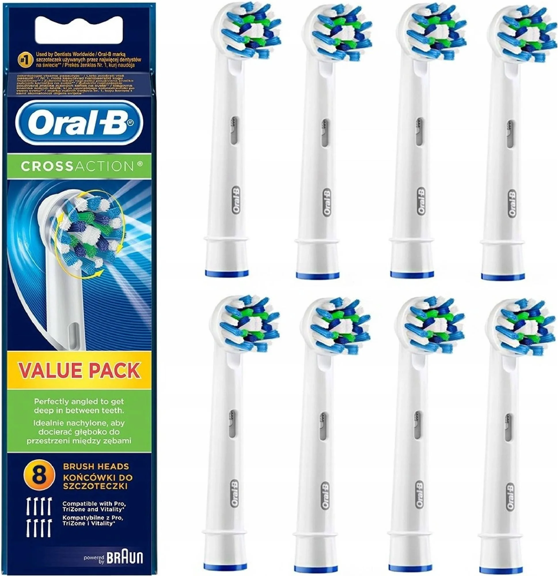 Náhradné hlavice Oral-B EB 50-4 PRO Cross Action, 8 ks