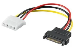 Napájací adaptér PremiumCord SATA samec - Molex 5,25" samica 17 cm
