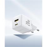 Napájacia nabíjačka Baseus Palm 20W, 1xUSB, 1xUSB-C biela