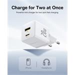 Napájacia nabíjačka Baseus Palm 20W, 1xUSB, 1xUSB-C biela