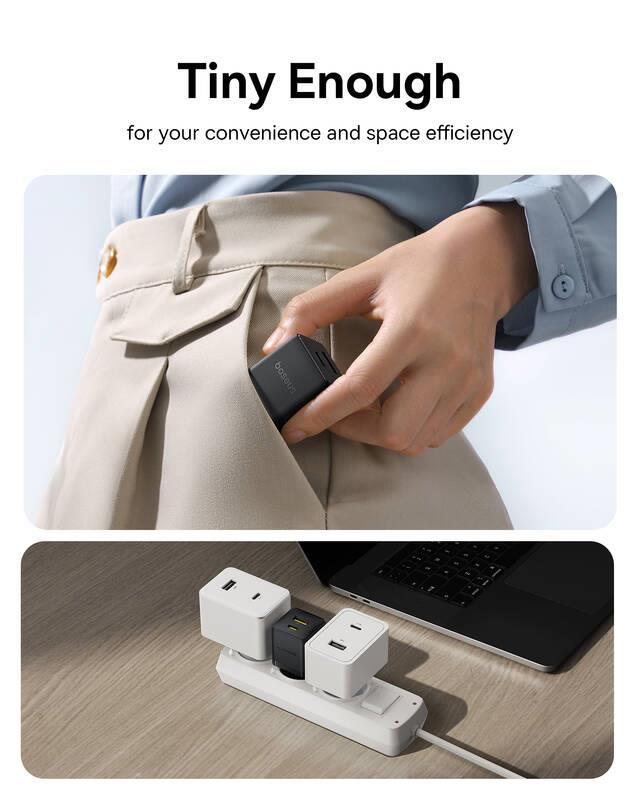 Napájacia nabíjačka Baseus Palm 20W, 1xUSB, 1xUSB-C čierna