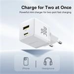 Napájacia nabíjačka Baseus Palm 30W, 1xUSB, 1xUSB-C biela