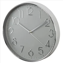 Nástenné hodiny Hama Elegance, priemer 30 cm, tichý chod, strieborná/sivá