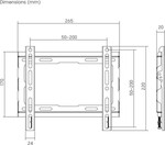 Nástenný držiak SBOX 23"–43", čierny (PLB-2222F-2)