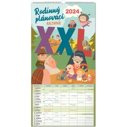 Nástěnný kalendář Rodinný plánovací XXL 2024, 33 × 64 cm