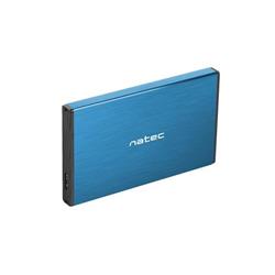 Natec externí box pro HDD 2,5” USB 3.0 Rhino Go, modrý, hliníkové tělo
