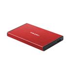 Natec externý HDD box 2,5" USB 3.0 Rhino Go, červený, hliníkové telo