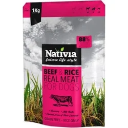 Nativia Real Meat Beef & Rice 1kg granule pro psy
