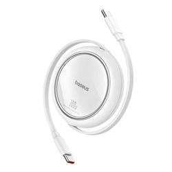 Navíjecí kabel Baseus Free2Draw USB-C/USB-C 1m 100W bílý