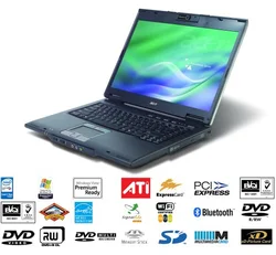 NB ACER TM 6463WLMi 15,4"T5500/1GB/100GB/ATIx1300/DVD±RW/W/BT/CAM/FingerPrint/XP