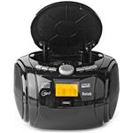 NEDIS CD přehrávač Boombox/ výkon 9 W/ napájení z baterie/ síťové napájení/ stereo/ BT/ FM/ USB/ černý