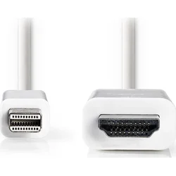NEDIS kabel mini DisplayPort – HDMI/ mini DisplayPort zástrčka - HDMI zástrčka/ bílý/ 2m