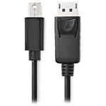 NEDIS mini DisplayPort/DisplayPort 1.2 kábel/ mini DisplayPort konektor - DisplayPort konektor/ 4K/ čierny/ 1m