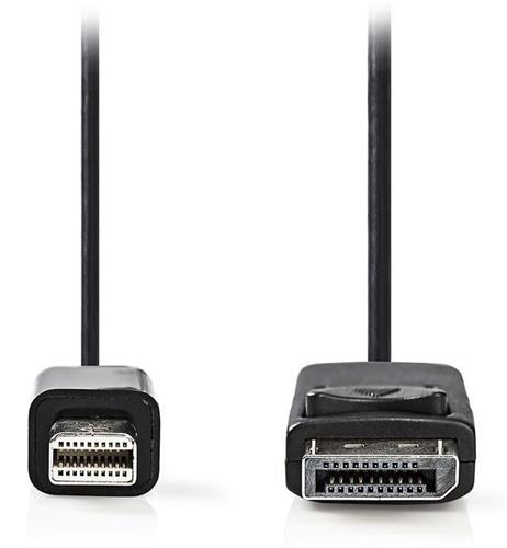 NEDIS Mini DisplayPort/DisplayPort 1.2 kábel/ mini DisplayPort konektor - DisplayPort konektor/ 4K/ čierny/ 3 m