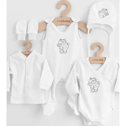 New Baby 5-dílná kojenecká soupravička do porodnice Classic bílá, vel. 56 (0-3m)