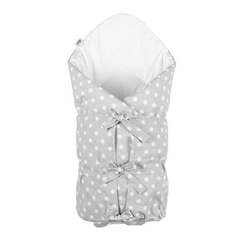 New Baby Classic šnurovací zábal sivý s bodkami