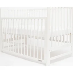 New Baby Detská postieľka BASIC s odnímateľnou bočnicou biela