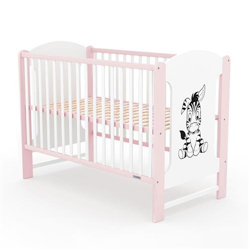 New Baby Dětská postýlka ELSA Zebra, bílá-růžová