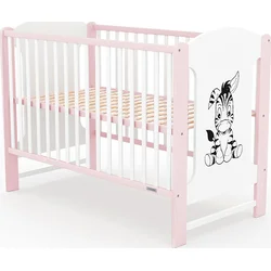 New Baby Dětská postýlka ELSA Zebra, bílá-růžová