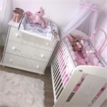New Baby Dětská postýlka Králíček se stahovací bočnicí bílá