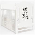 New Baby Dětská postýlka MIA Zebra se stahovací bočnicí bílá