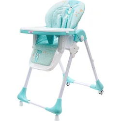 New Baby Jídelní židlička Minty Fox - ekokůže a vložka pro miminka