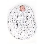 New Baby Klasická šněrovací zavinovačka bílá hvězdy šedé