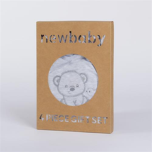 New Baby Kojenecká soupravička do porodnice Sweet Bear šedá, vel. 62 (3-6m)