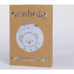 New Baby Kojenecká soupravička do porodnice Sweet Bear šedá, vel. 62 (3-6m)