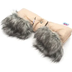 New Baby Rukávník na kočárek 2v1 s kožešinkou latte
