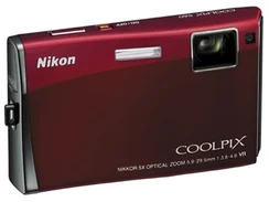 NIKON kompakt COOLPIX S60, 10 MPix, Bordeaux red, 5x zoom
