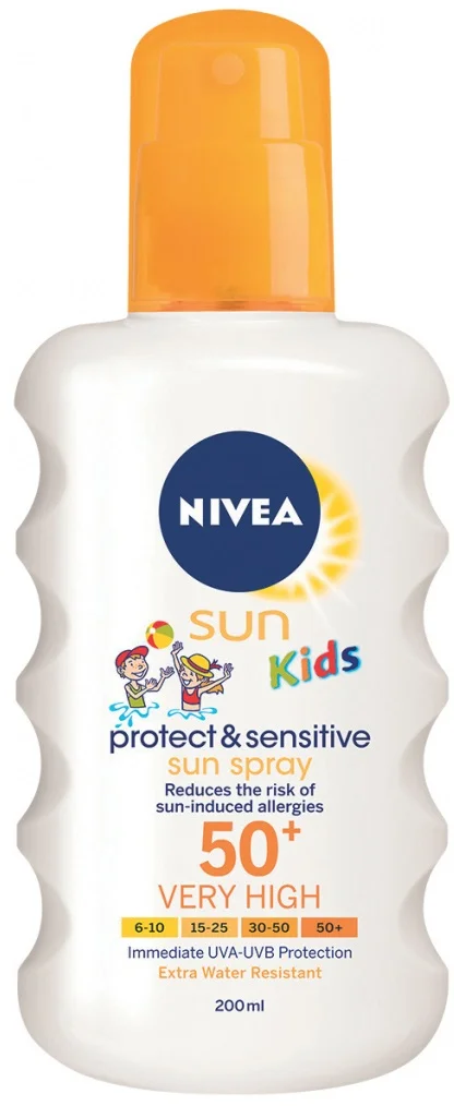 Nivea Sun Kids Protect & Sensitive sprej na opaľovanie SPF 50+ 200 ml