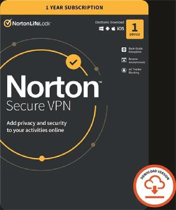 NORTON SECURE VPN ENG 1 uživatel na 1 zařízení na 1 rok ESD