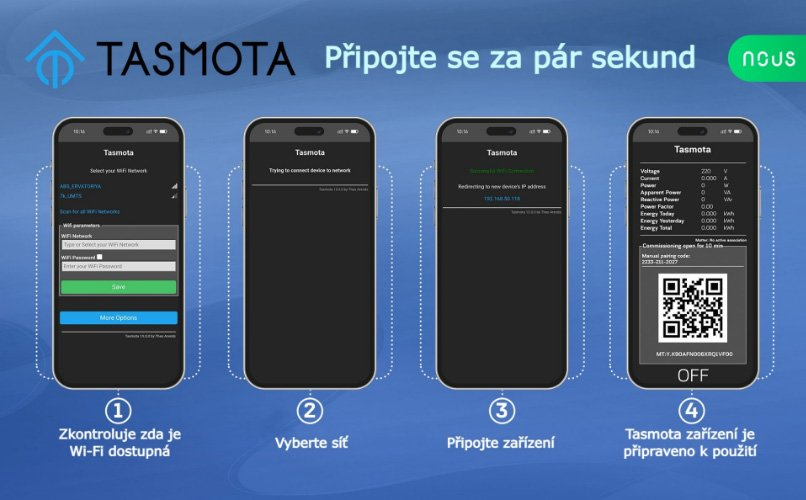 NOUS B1T WiFi Tasmota Smart 1-kanálový prepínač