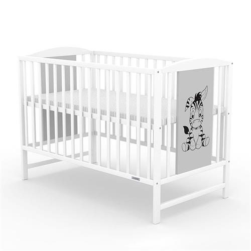Nová detská postieľka POLLY Zebra biela a sivá