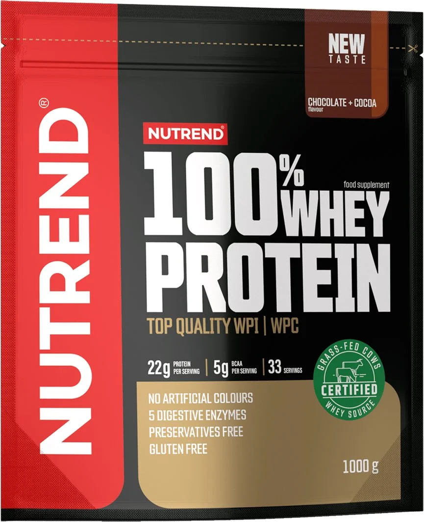 Nutrend 100% WHEY protein 1000 g, čokoláda+kakao