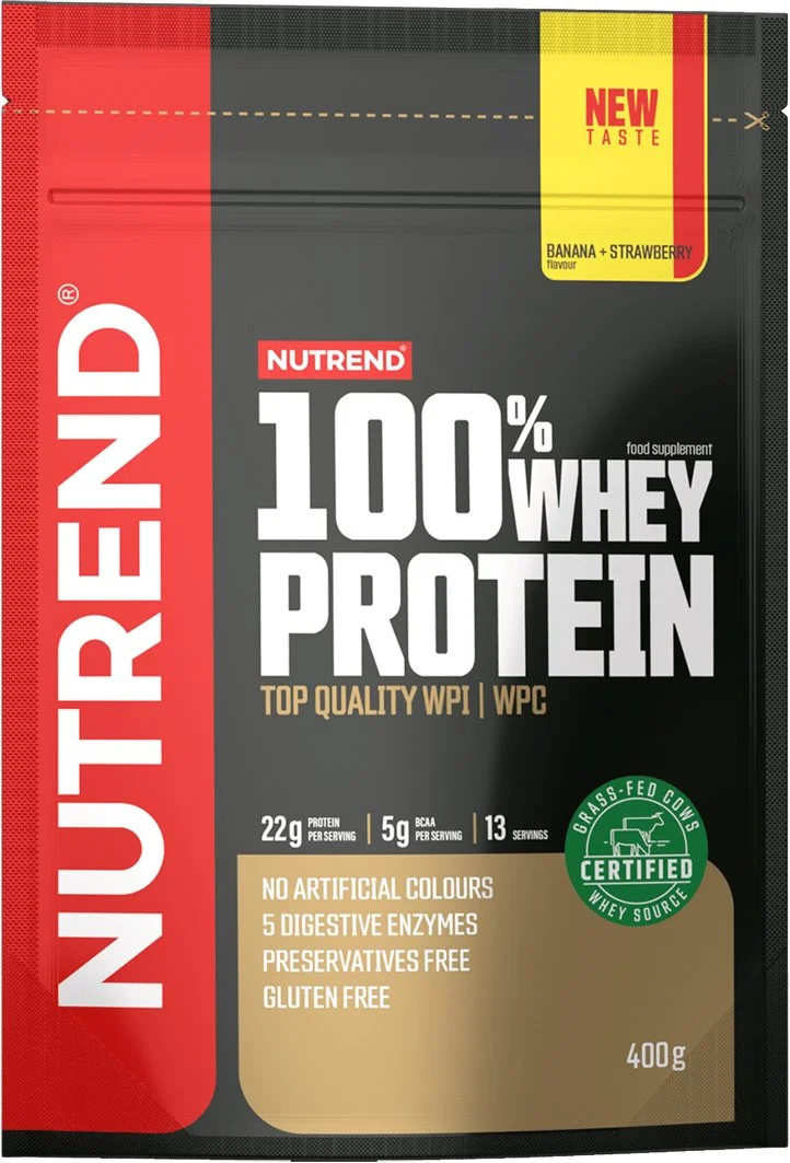 Nutrend 100% WHEY protein 400 g, banán + jahoda