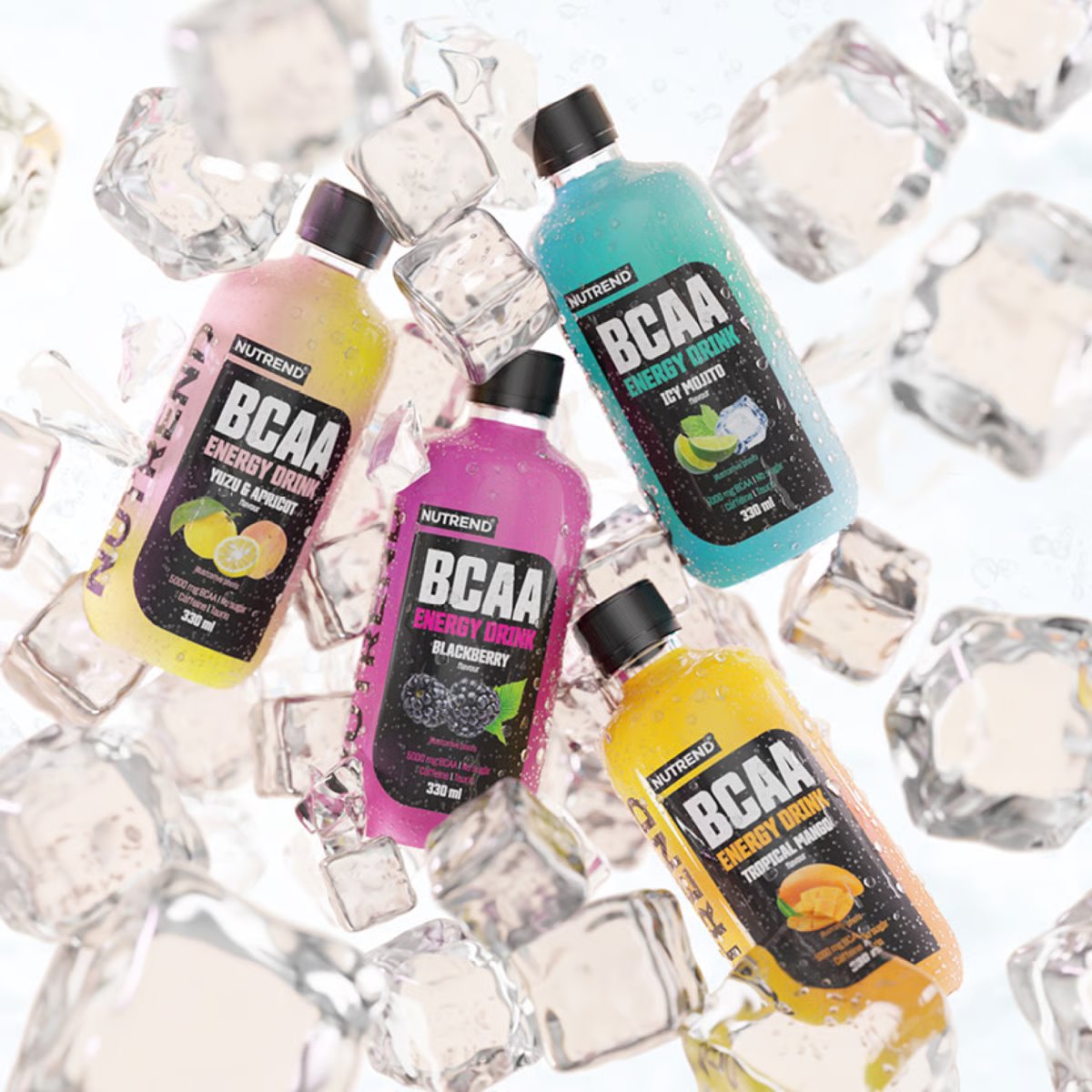 Nutrend BCAA ENERGY 330 ml, yuzu + marhuľa