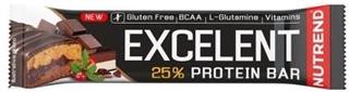 Nutrend EXCELENT BAR DOUBLE, 85g, čokoládový nugát s brusnicami