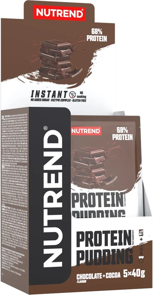 Nutrend PROTEIN PUDDING 5 x 40 g, čokoláda+kakao