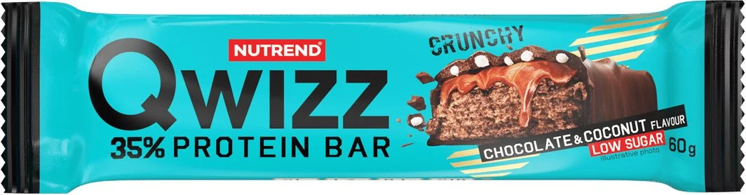 Nutrend QWIZZ PROTEIN BAR, 60 g, čokoláda s kokosom