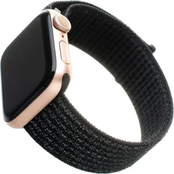 Nylonový remienok FIXED pre Apple Watch 42/44/45 mm, reflexný čierny