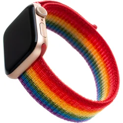 Nylonový řemínek FIXED Nylon Strap pro Apple Watch 38/40/41 mm, duhový