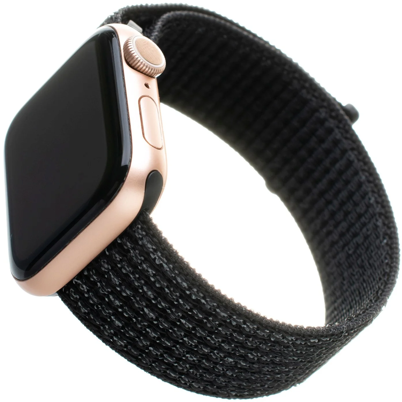 Nylonový řemínek FIXED Nylon Strap pro Apple Watch 42/44/45mm, reflexně černý