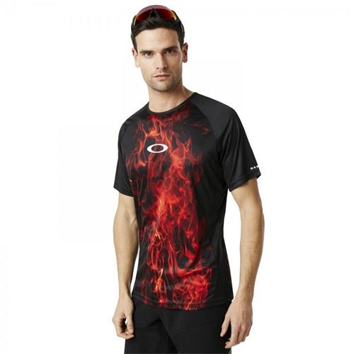 OAKLEY MTB SS TECH TEE FLAMES, vel.M - MTB dres