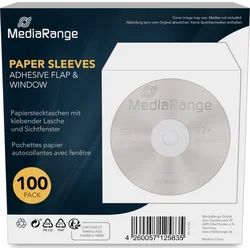 Obálkový papier MEDIARANGE so zatváracou chlopňou a okienkom 100ks/bal.