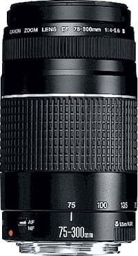 Objektív Canon EF 75-300 mm f/4,0-5,6 III so zoomom