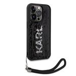 Obojstranný zadný kryt Karl Lagerfeld Sequins pre iPhone 13 Pro Max Black/Silver