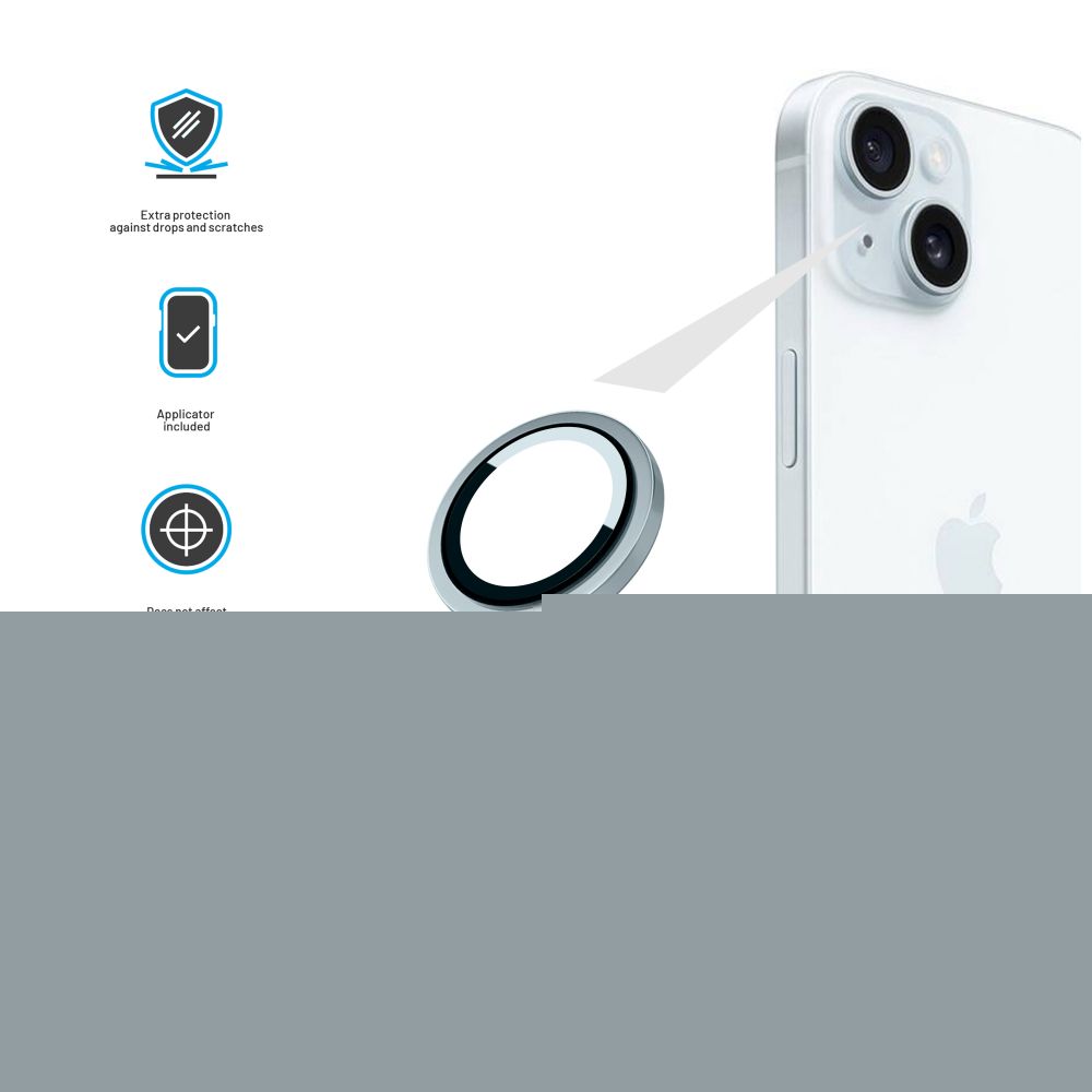 Ochranná skla čoček fotoaparátů FIXED Camera Glass pro Apple iPhone 16/16 Plus, modrá
