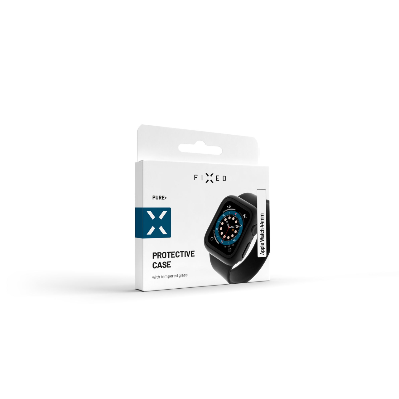 Ochranné pouzdro FIXED Pure+ s temperovaným sklem pro Apple Watch Series 7 45mm, černé